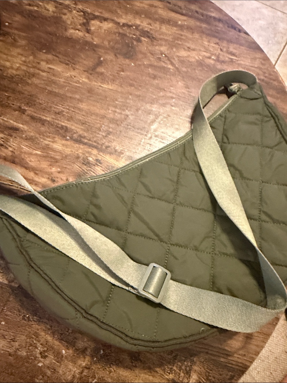 SHEIN Olive Green Quilted Mini Shoulder Bag